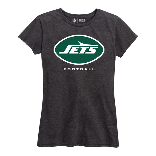 New York Jets Women's NFL Ultimate Fan Logo Short Sleeve T-Shirt - Charcoal