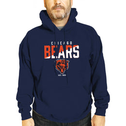 Chicago Bears Adult NFL Diagonal Fade Fleece Hooded Sweatshirt - Navy