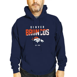 Denver Broncos Adult NFL Diagonal Fade Fleece Hooded Sweatshirt - Navy