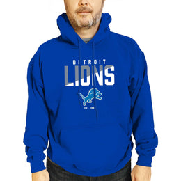 Detroit Lions Adult NFL Diagonal Fade Fleece Hooded Sweatshirt - Royal