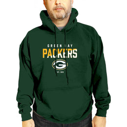 Green Bay Packers Adult NFL Diagonal Fade Fleece Hooded Sweatshirt - Forest Green