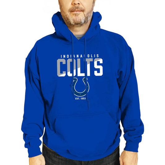 Indianapolis Colts Adult NFL Diagonal Fade Fleece Hooded Sweatshirt - Royal