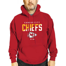 Kansas City Chiefs Adult NFL Diagonal Fade Fleece Hooded Sweatshirt - Red
