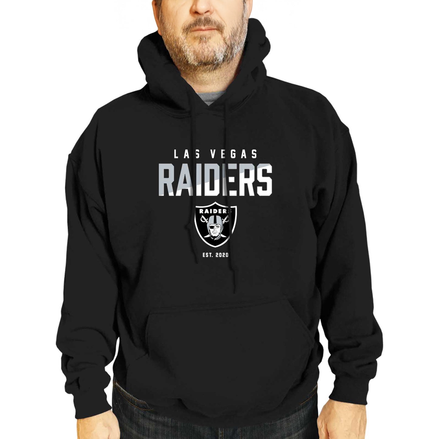 Las Vegas Raiders Adult NFL Diagonal Fade Fleece Hooded Sweatshirt - Black