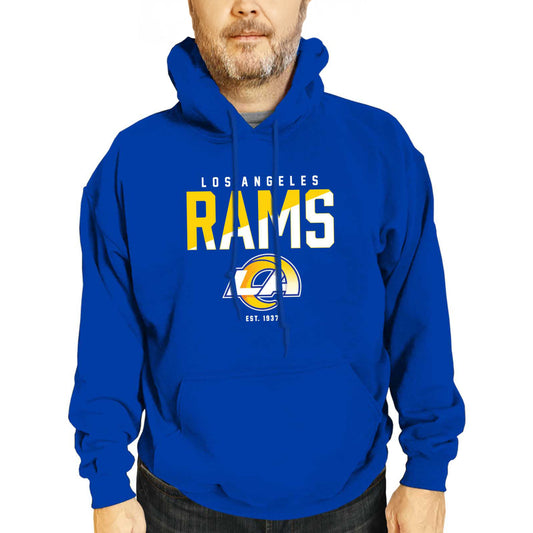 Los Angeles Rams Adult NFL Diagonal Fade Fleece Hooded Sweatshirt - Royal