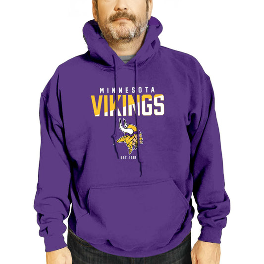 Minnesota Vikings Adult NFL Diagonal Fade Fleece Hooded Sweatshirt - Purple