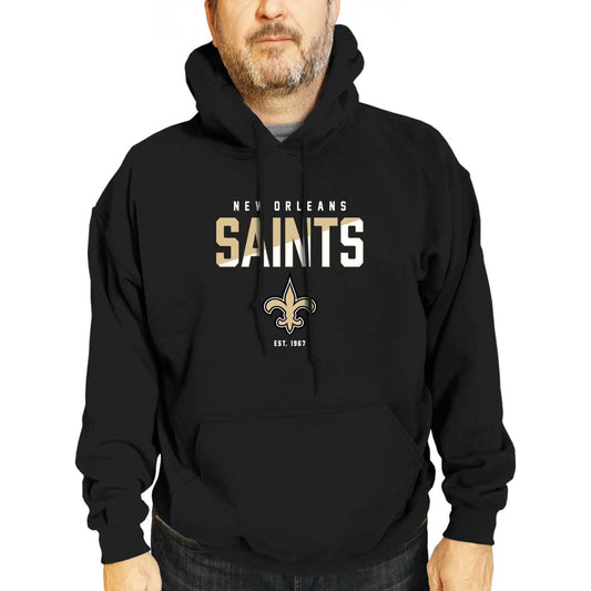 New Orleans Saints Adult NFL Diagonal Fade Fleece Hooded Sweatshirt - Black