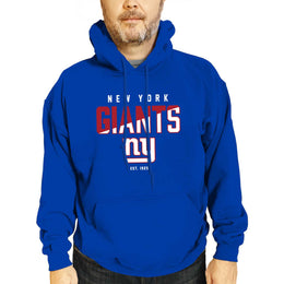 New York Giants Adult NFL Diagonal Fade Fleece Hooded Sweatshirt - Royal