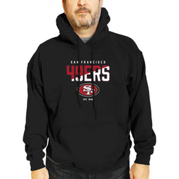 San Francisco 49ers Adult NFL Diagonal Fade Fleece Hooded Sweatshirt - Black