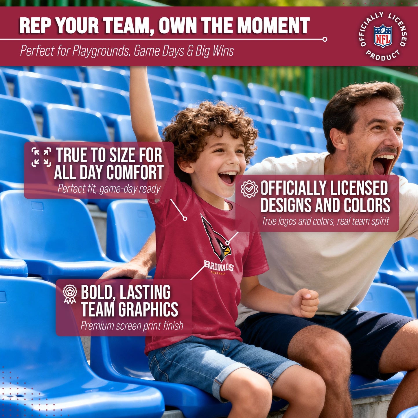 Arizona Cardinals Youth NFL Ultimate Fan Logo Short Sleeve T-Shirt - Cardinal