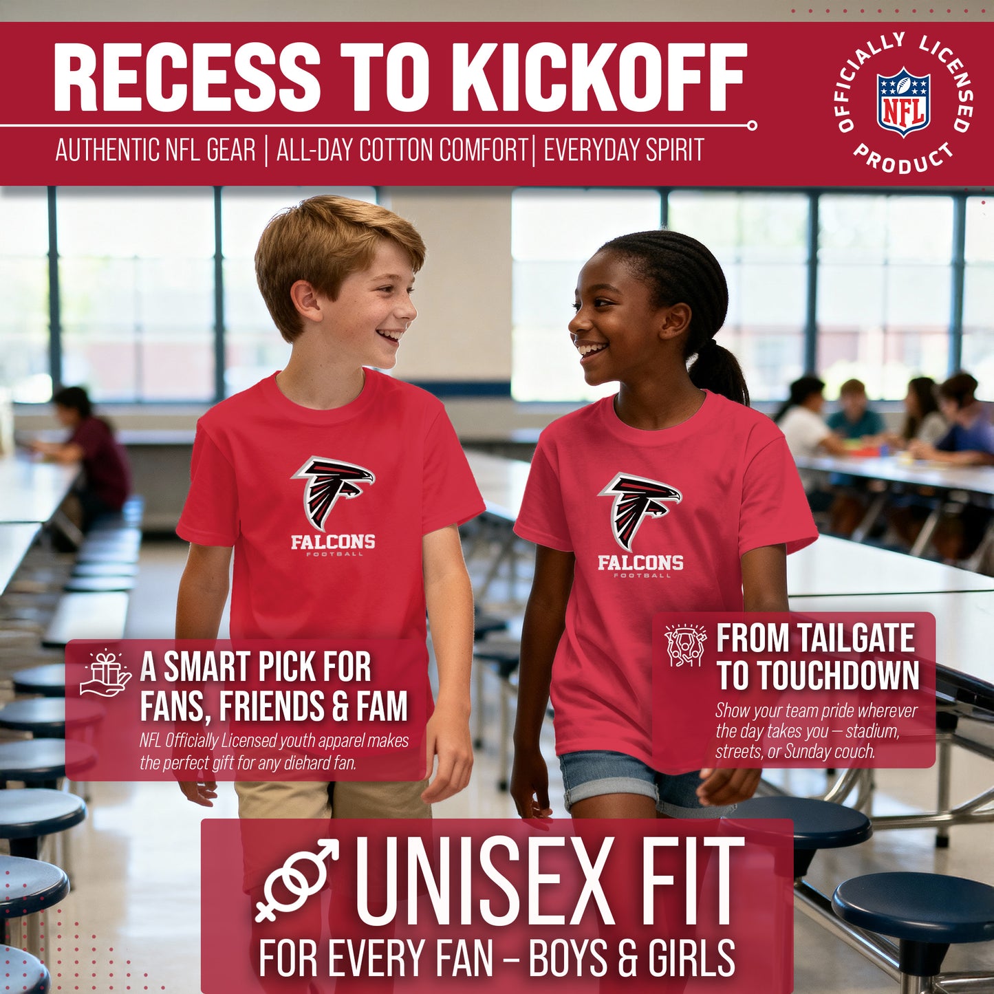 Atlanta Falcons Youth NFL Ultimate Fan Logo Short Sleeve T-Shirt - Red