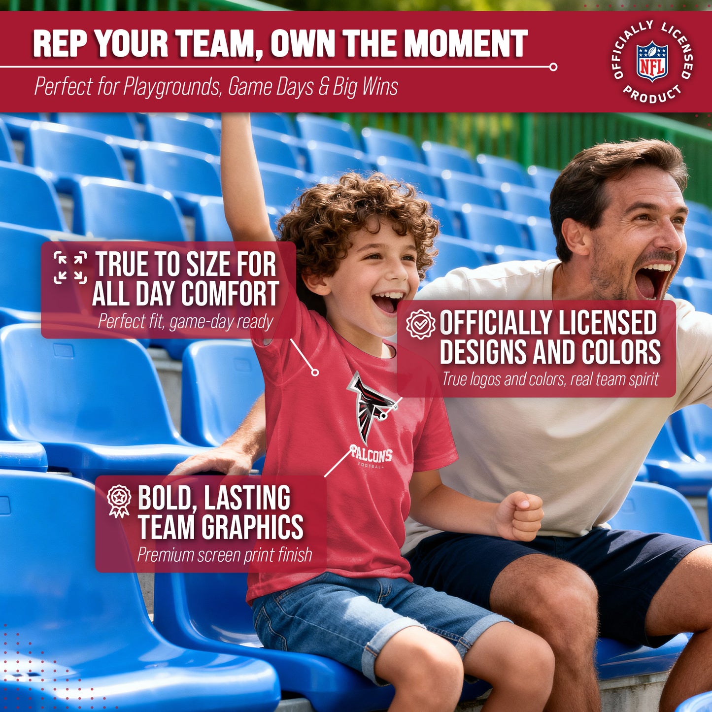 Atlanta Falcons Youth NFL Ultimate Fan Logo Short Sleeve T-Shirt - Red