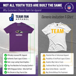 Baltimore Ravens Youth NFL Ultimate Fan Logo Short Sleeve T-Shirt - Purple