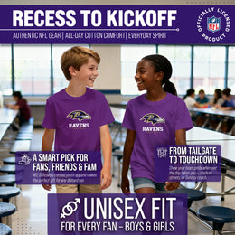 Baltimore Ravens Youth NFL Ultimate Fan Logo Short Sleeve T-Shirt - Purple