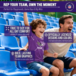 Baltimore Ravens Youth NFL Ultimate Fan Logo Short Sleeve T-Shirt - Purple