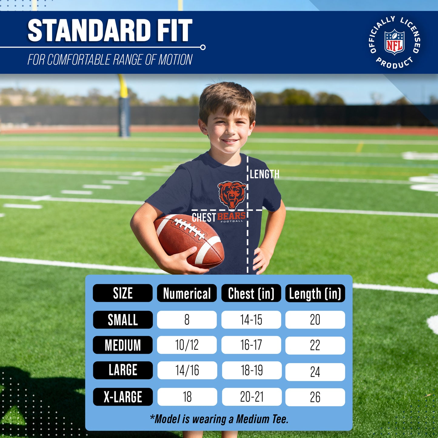 Chicago Bears Youth NFL Ultimate Fan Logo Short Sleeve T-Shirt - Navy