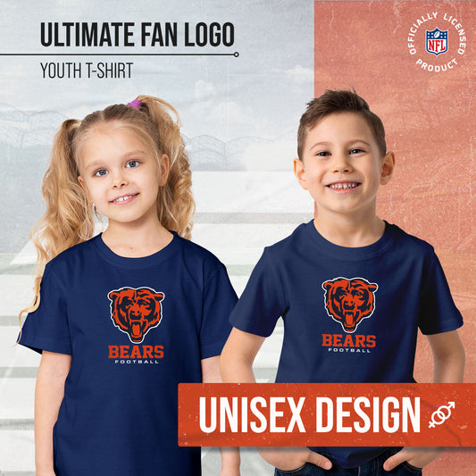 Chicago Bears Youth NFL Ultimate Fan Logo Short Sleeve T-Shirt - Navy