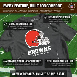 Cleveland Browns Youth NFL Ultimate Fan Logo Short Sleeve T-Shirt - Charcoal