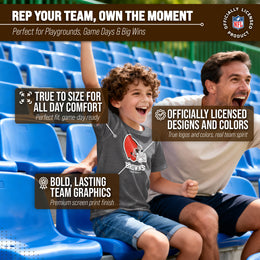 Cleveland Browns Youth NFL Ultimate Fan Logo Short Sleeve T-Shirt - Charcoal