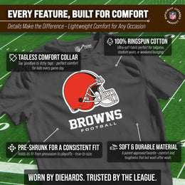 Cleveland Browns Youth NFL Ultimate Fan Logo Short Sleeve T-Shirt - Charcoal