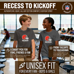 Cleveland Browns Youth NFL Ultimate Fan Logo Short Sleeve T-Shirt - Charcoal