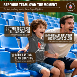 Cleveland Browns Youth NFL Ultimate Fan Logo Short Sleeve T-Shirt - Charcoal