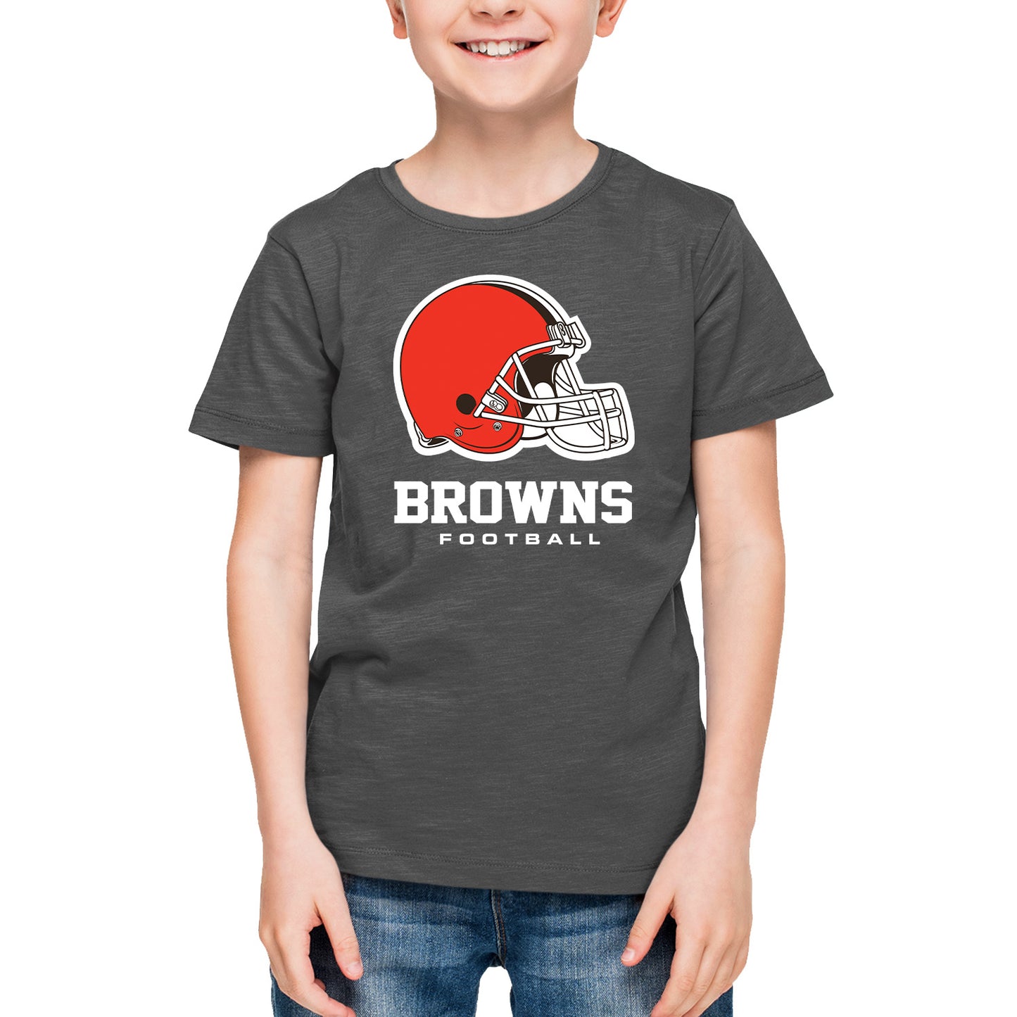 Cleveland Browns Youth NFL Ultimate Fan Logo Short Sleeve T-Shirt - Charcoal