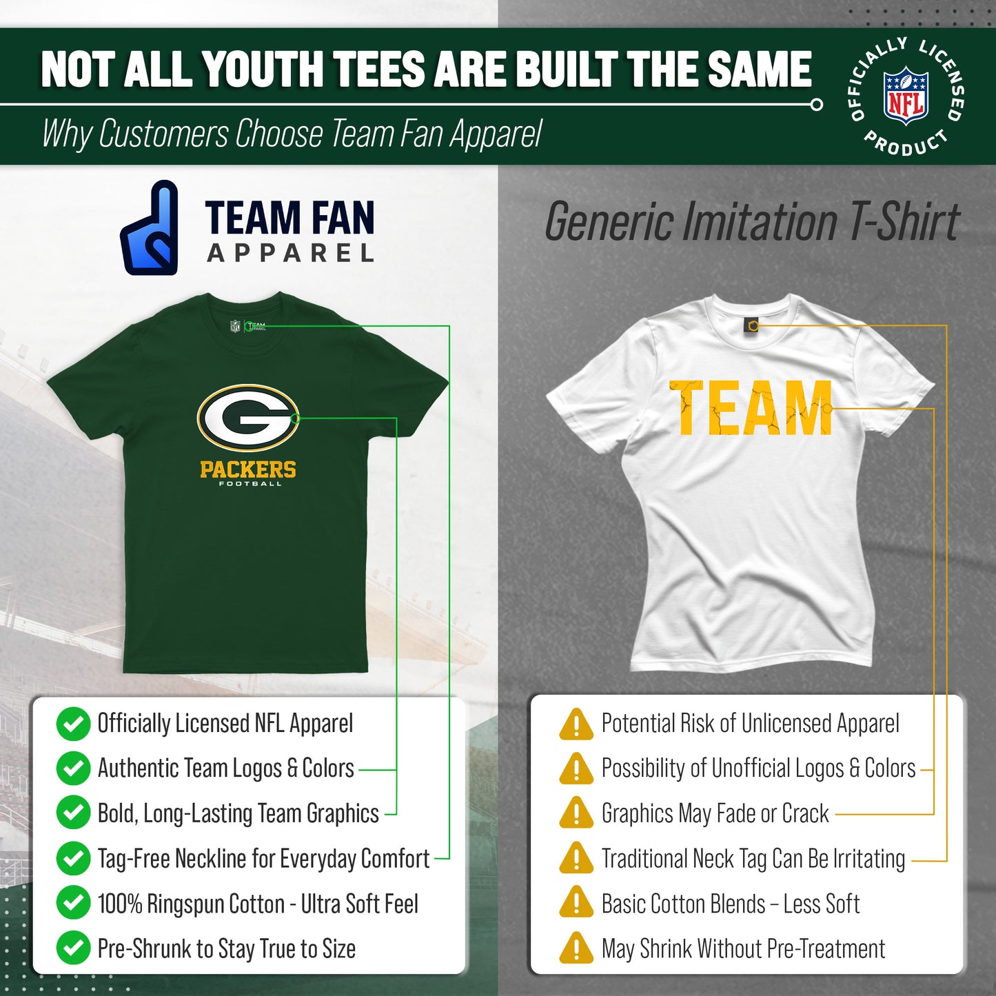 Green Bay Packers Youth NFL Ultimate Fan Logo Short Sleeve T-Shirt - Green