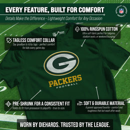 Green Bay Packers Youth NFL Ultimate Fan Logo Short Sleeve T-Shirt - Green