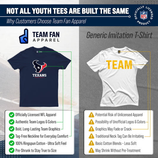 Houston Texans Youth NFL Ultimate Fan Logo Short Sleeve T-Shirt - Navy