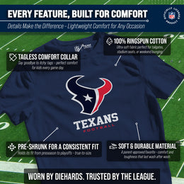 Houston Texans Youth NFL Ultimate Fan Logo Short Sleeve T-Shirt - Navy