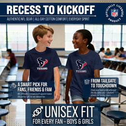 Houston Texans Youth NFL Ultimate Fan Logo Short Sleeve T-Shirt - Navy
