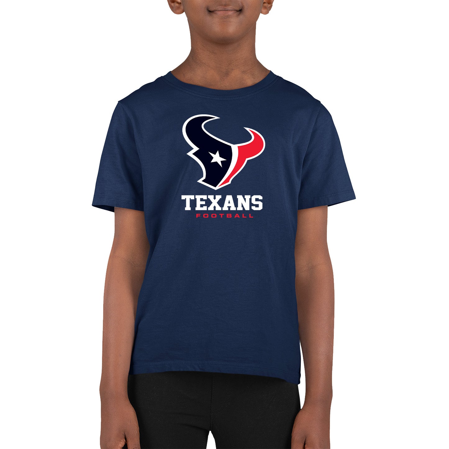 Houston Texans Youth NFL Ultimate Fan Logo Short Sleeve T-Shirt - Navy