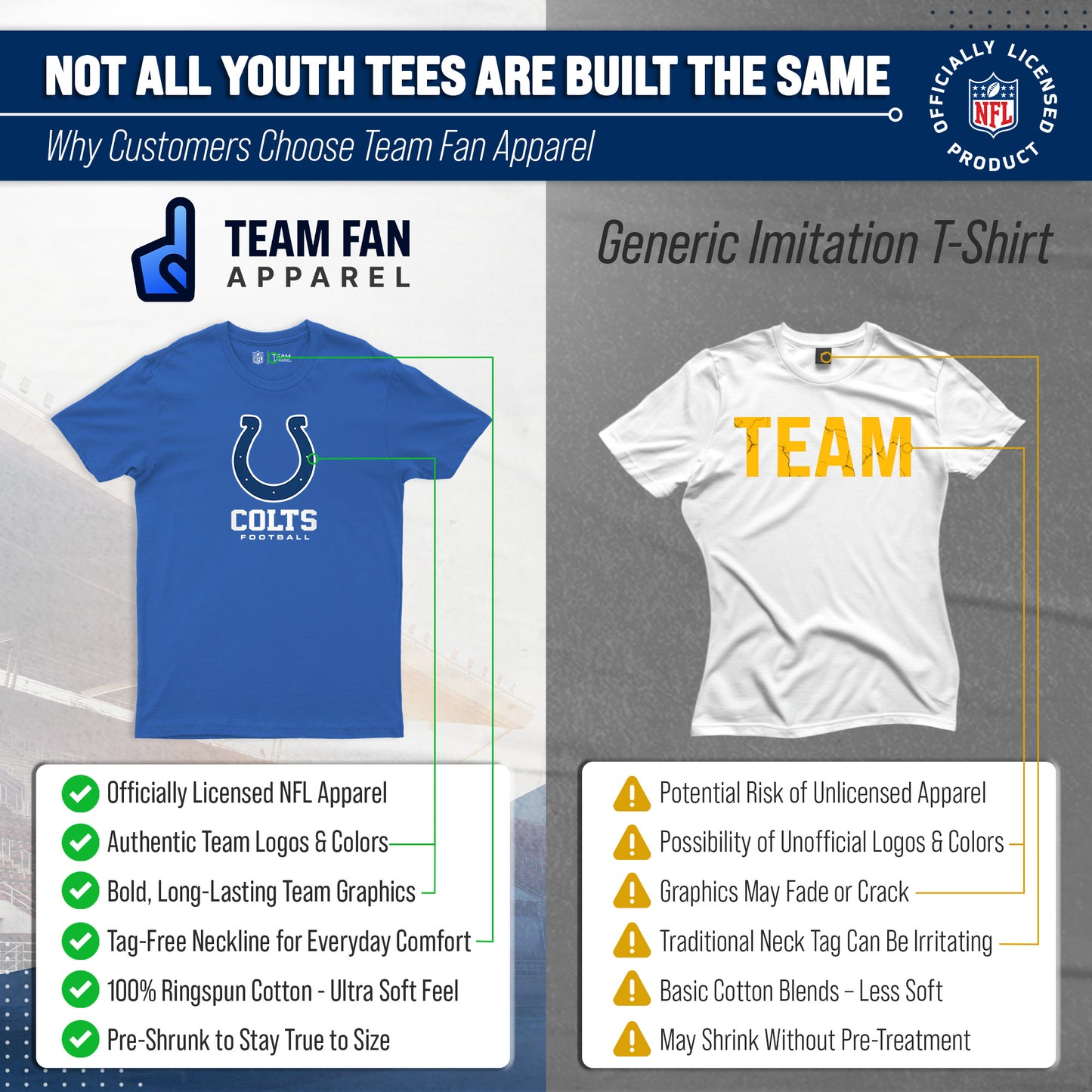 Indianapolis Colts Youth NFL Ultimate Fan Logo Short Sleeve T-Shirt - Royal