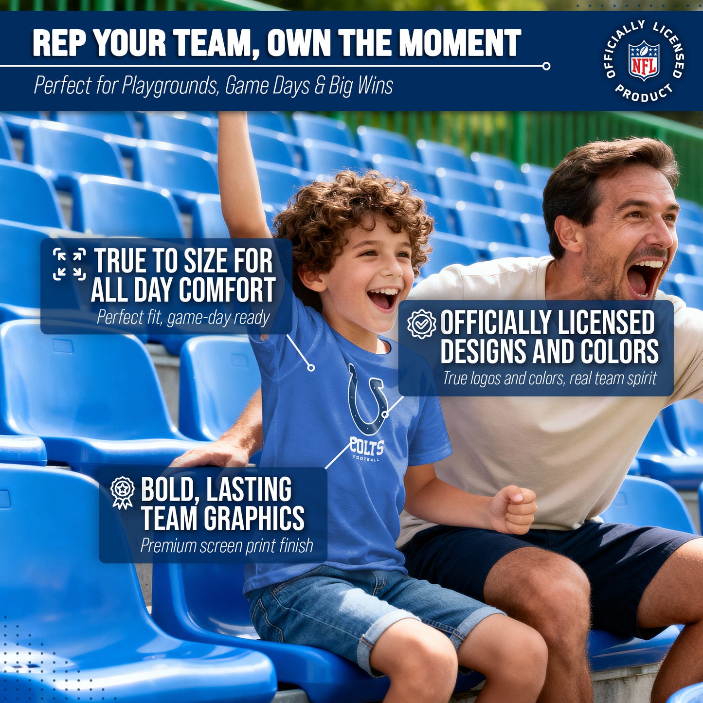 Indianapolis Colts Youth NFL Ultimate Fan Logo Short Sleeve T-Shirt - Royal