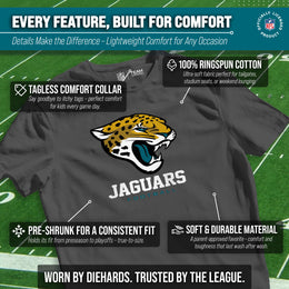 Jacksonville Jaguars Youth NFL Ultimate Fan Logo Short Sleeve T-Shirt - Charcoal