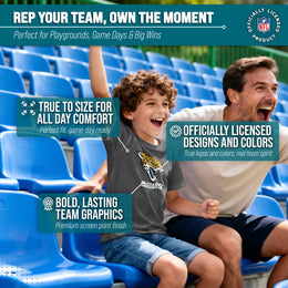 Jacksonville Jaguars Youth NFL Ultimate Fan Logo Short Sleeve T-Shirt - Charcoal