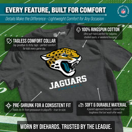 Jacksonville Jaguars Youth NFL Ultimate Fan Logo Short Sleeve T-Shirt - Charcoal