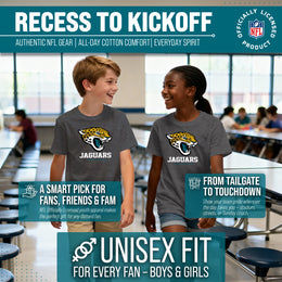 Jacksonville Jaguars Youth NFL Ultimate Fan Logo Short Sleeve T-Shirt - Charcoal