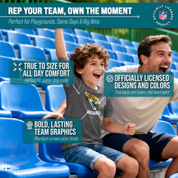 Jacksonville Jaguars Youth NFL Ultimate Fan Logo Short Sleeve T-Shirt - Charcoal