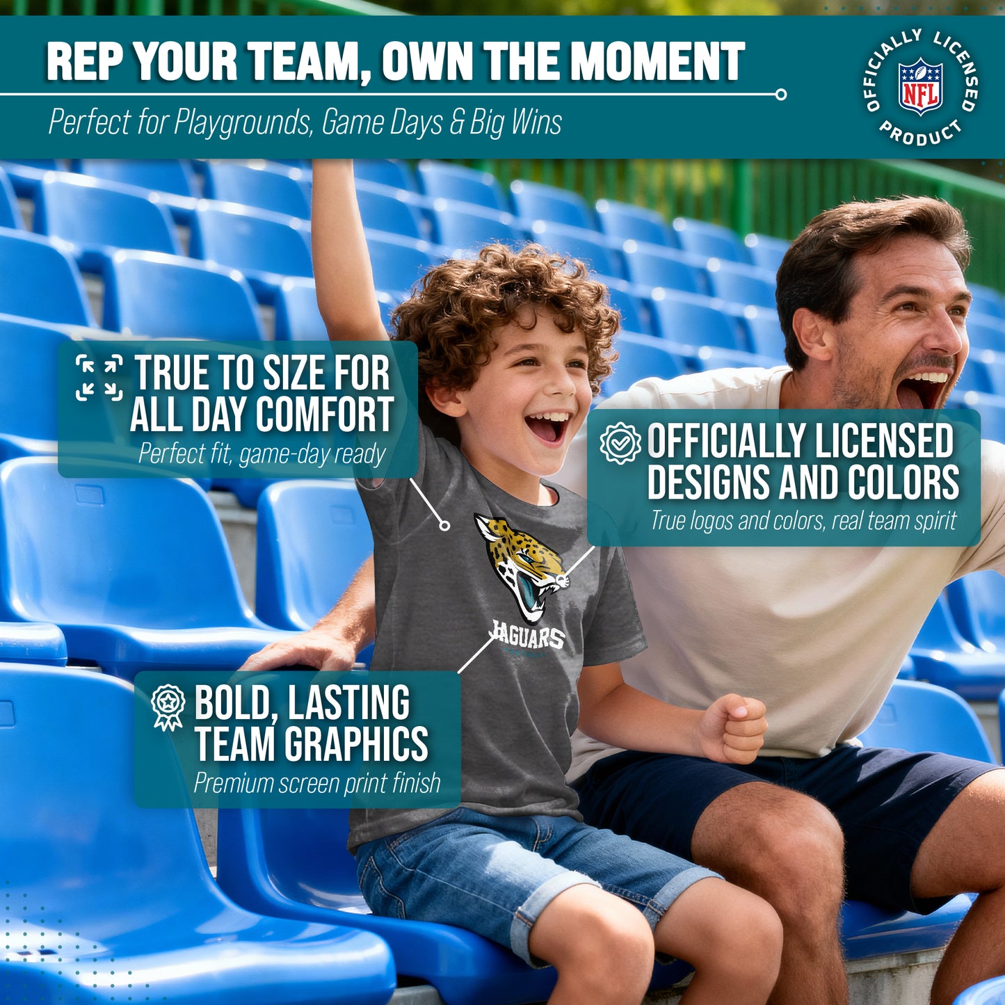 Jacksonville Jaguars Youth NFL Ultimate Fan Logo Short Sleeve T-Shirt - Charcoal