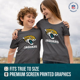 Jacksonville Jaguars Youth NFL Ultimate Fan Logo Short Sleeve T-Shirt - Charcoal