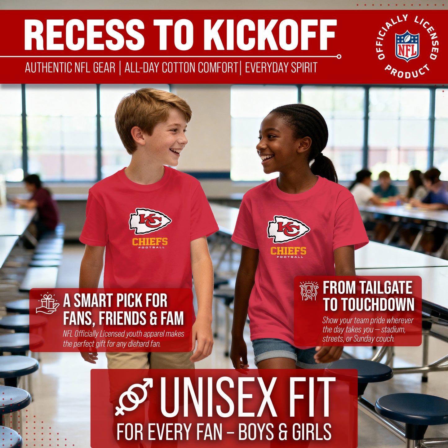 Kansas City Chiefs Youth NFL Ultimate Fan Logo Short Sleeve T-Shirt - Red