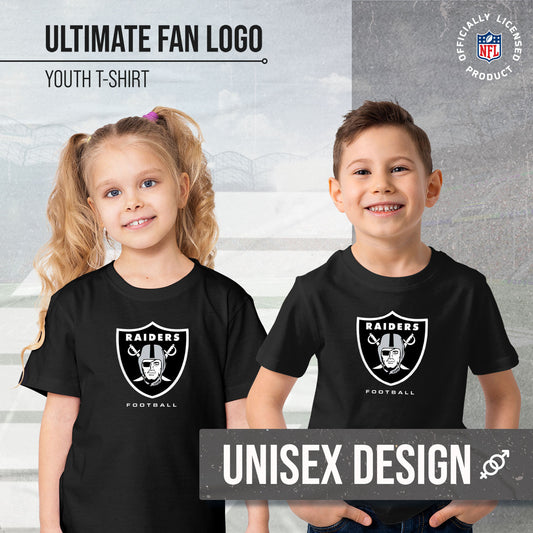Las Vegas Raiders Youth NFL Ultimate Fan Logo Short Sleeve T-Shirt - Black