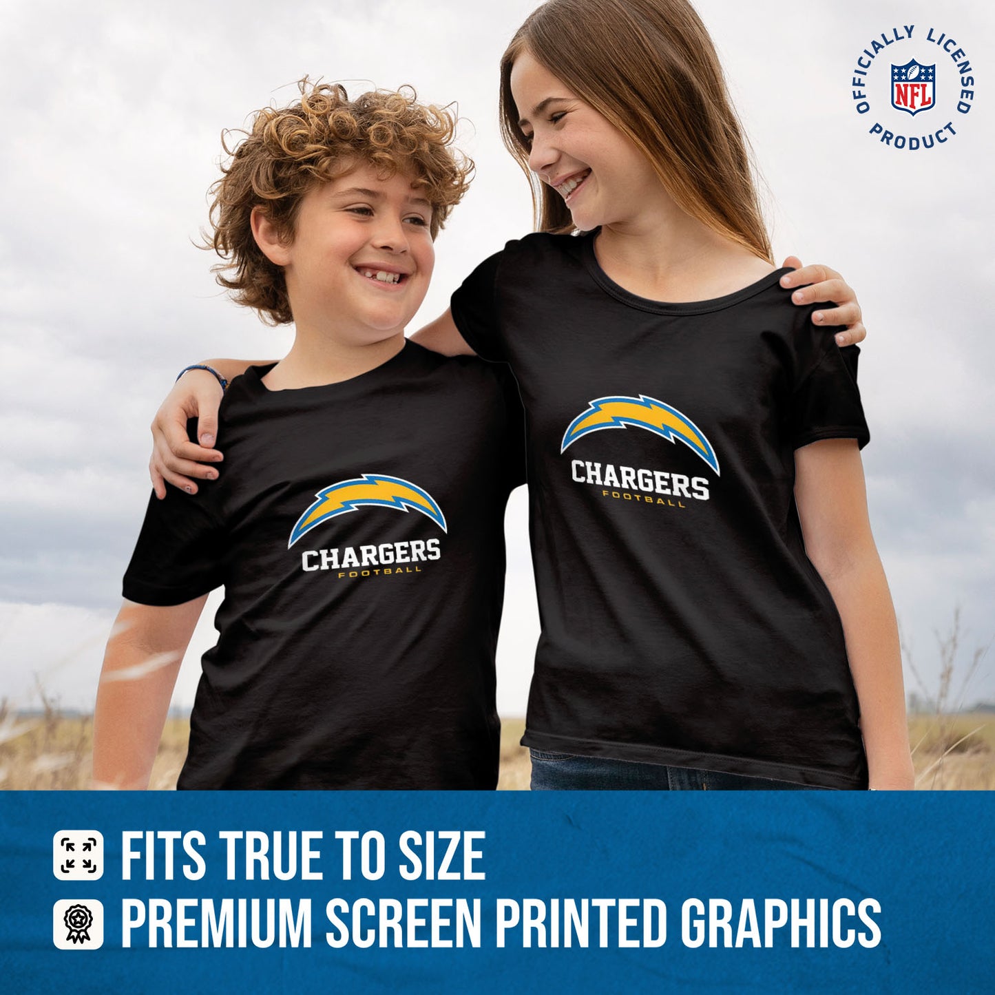 Los Angeles Chargers Youth NFL Ultimate Fan Logo Short Sleeve T-Shirt - Black