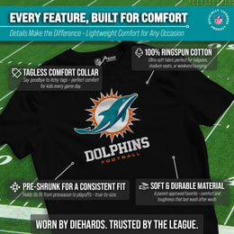 Miami Dolphins Youth NFL Ultimate Fan Logo Short Sleeve T-Shirt - Black