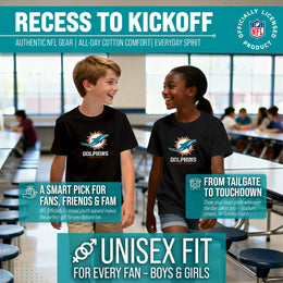 Miami Dolphins Youth NFL Ultimate Fan Logo Short Sleeve T-Shirt - Black