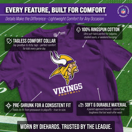 Minnesota Vikings Youth NFL Ultimate Fan Logo Short Sleeve T-Shirt - Purple