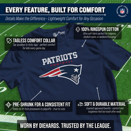 New England Patriots Youth NFL Ultimate Fan Logo Short Sleeve T-Shirt - Navy