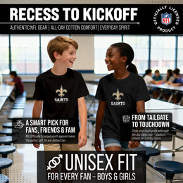 New Orleans Saints Youth NFL Ultimate Fan Logo Short Sleeve T-Shirt - Black